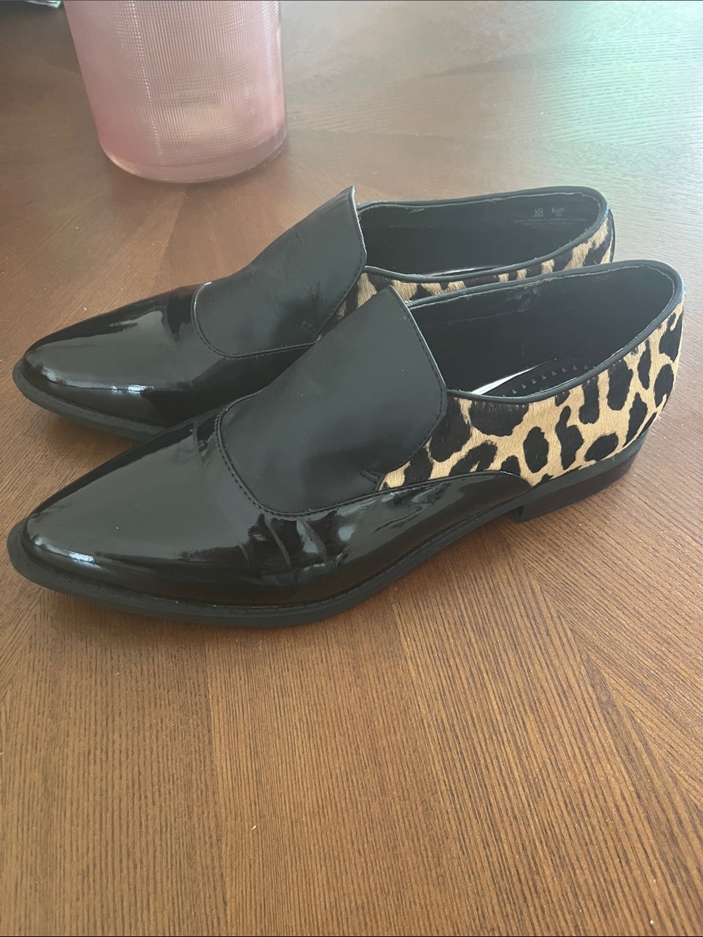Leopard Print Black Flats Circus Farrah Size 8